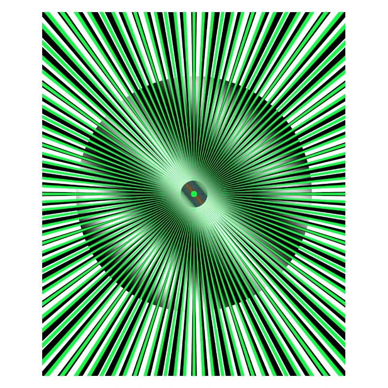 Grüner Strahlenkreis Optik