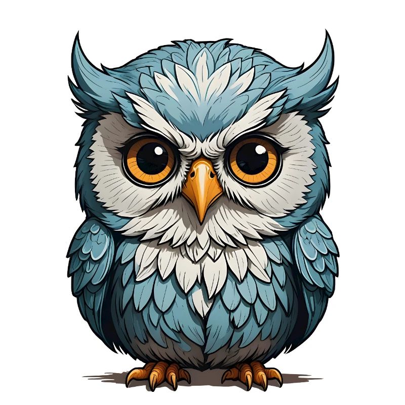 Blauäugige Eulenillustration