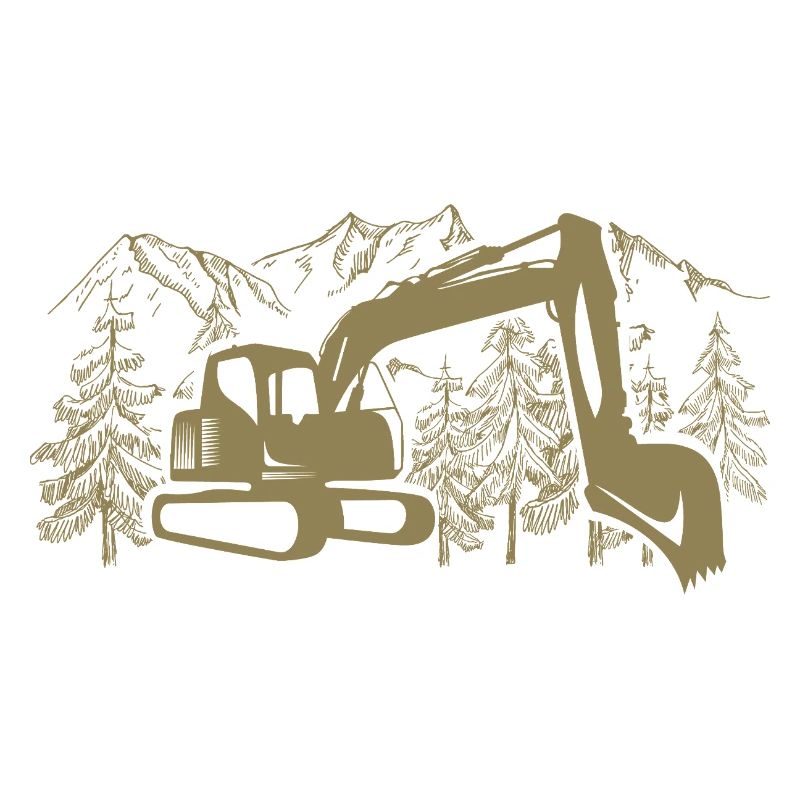 Excavator Silhouette Construction Equipment Operator Work