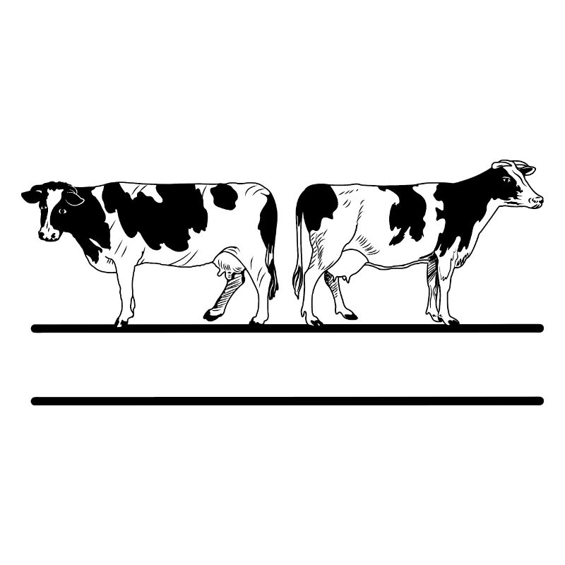 Monogramme de vaches blanches noires