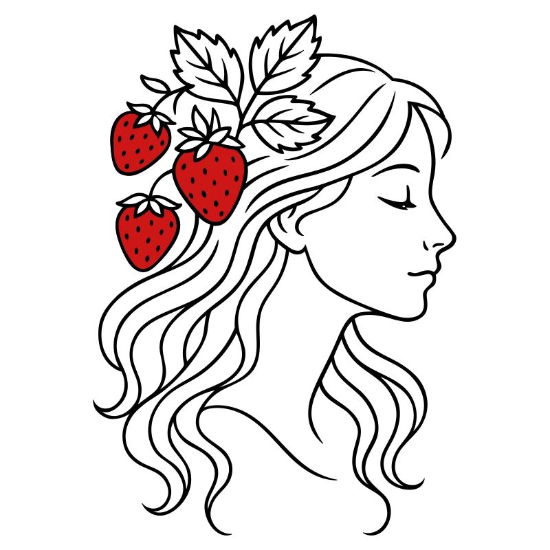 Frau mit Erdbeeren Erdbeermädchen