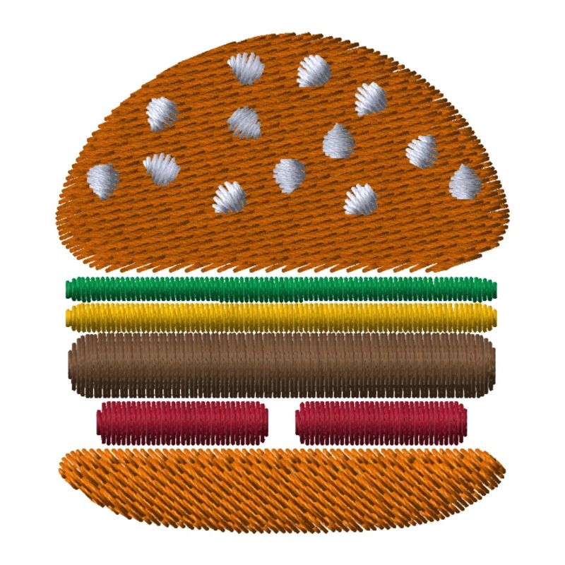 Burger brodé
