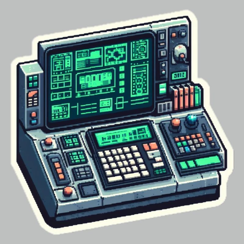 Retro Computer Console Neon