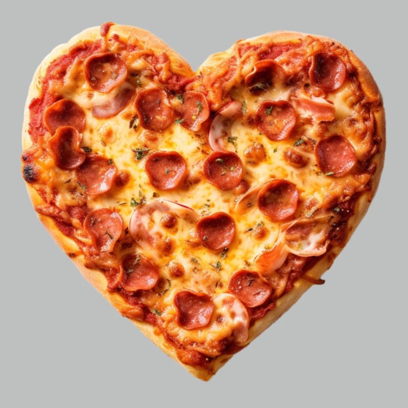 Heart Pepperoni Pizza Pattern