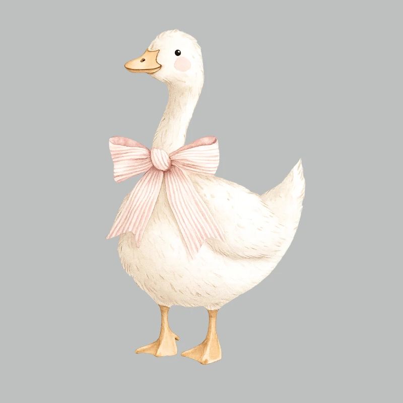 Duck with pink bow