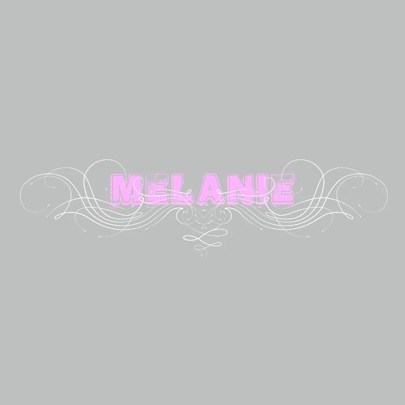 Lettrage MELANIE avec lignes décoratives