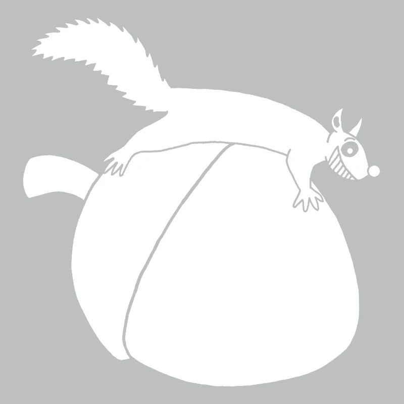 Das Eichhörnchen gegen die Eichel (weiß)