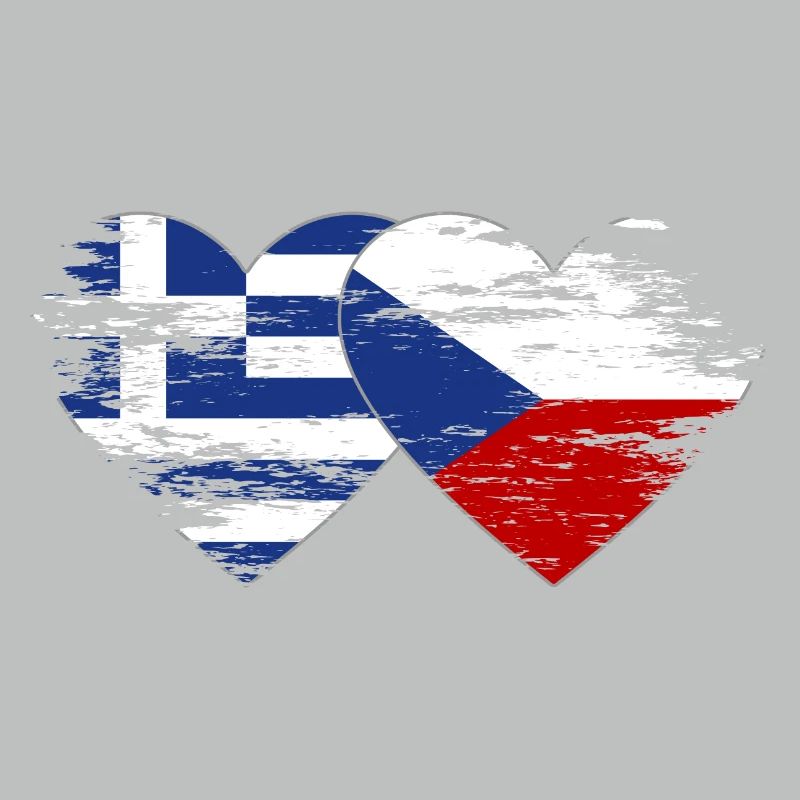 Grèce République tchèque drapeau utilisé coeur