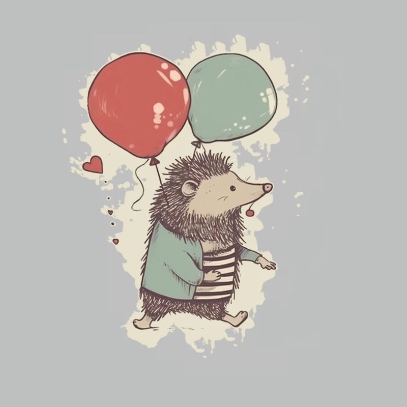 Igel mit Luftballons