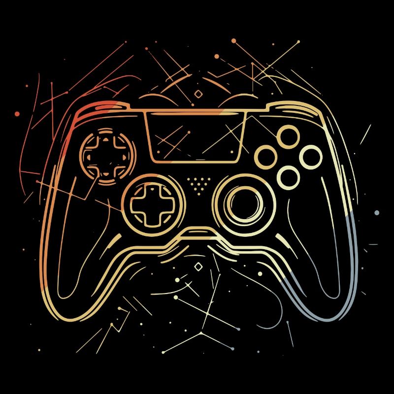 Gaming Controller Sketch Retro