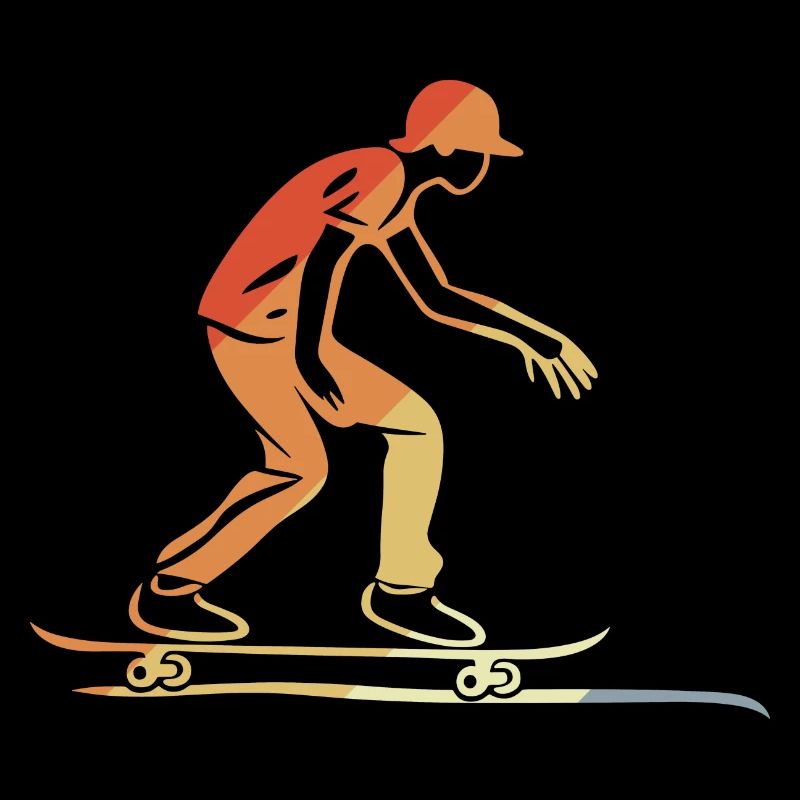 Skateboardfahrer Grafik Retro