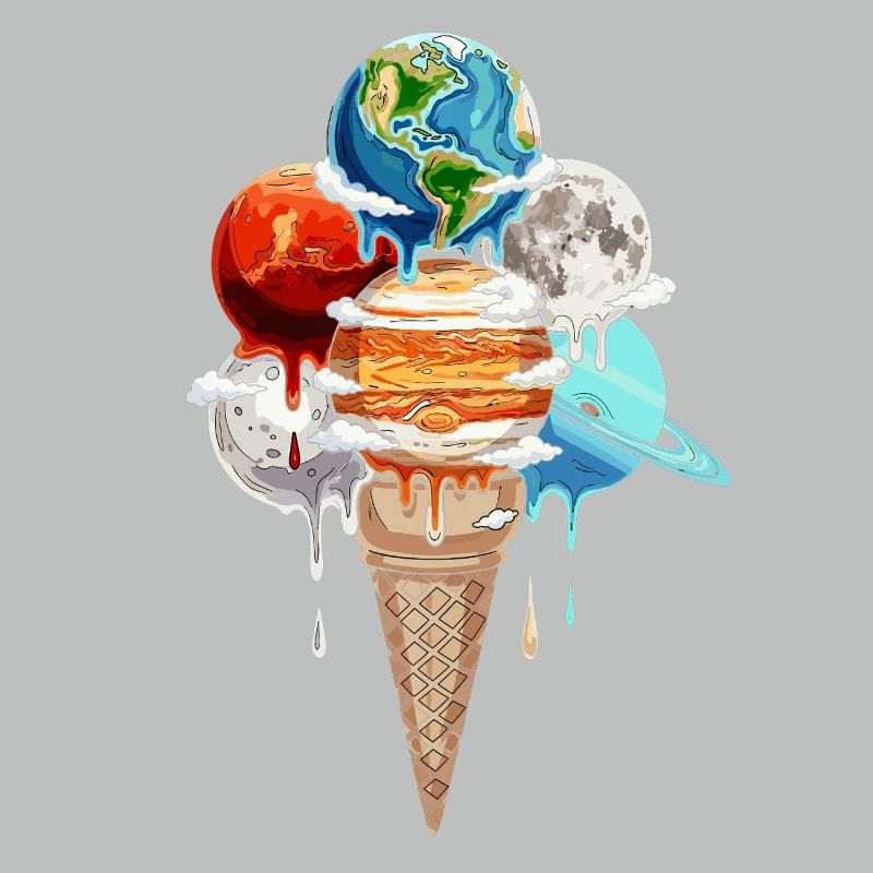 Planeten Eiscreme Kosmische Einskugel