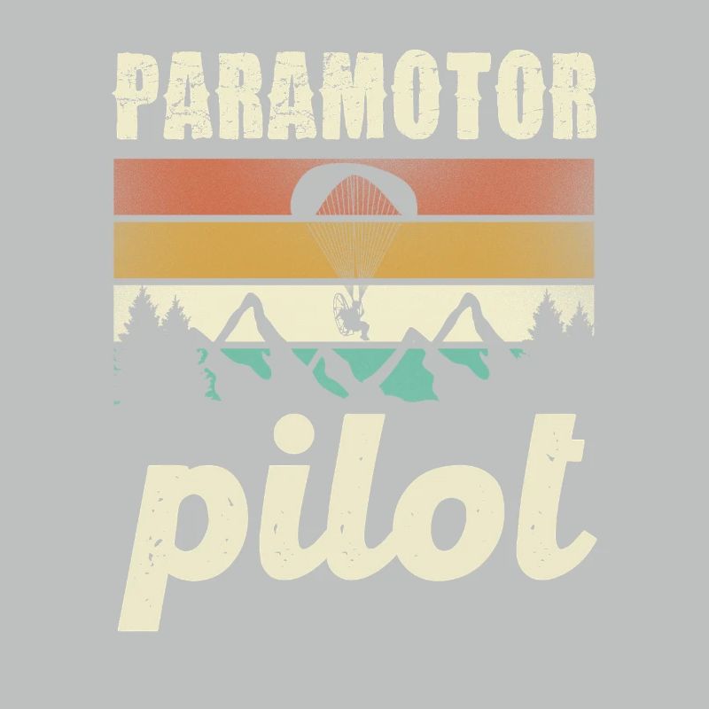 Paramotor Pilot Retro Sunset