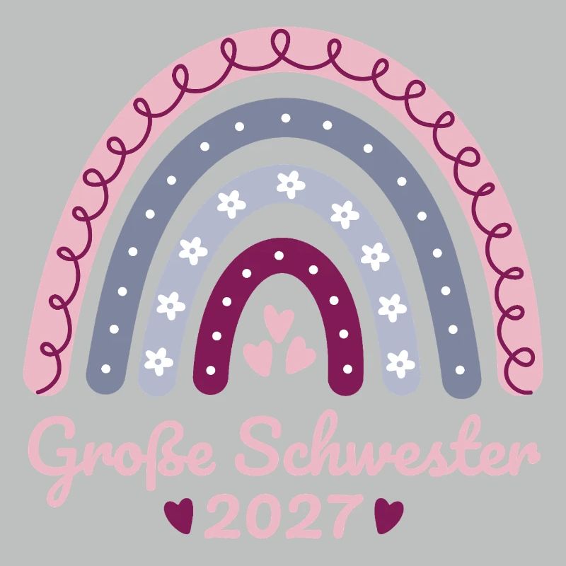 Große Schwester 2027 Boho Regenbogen pastell