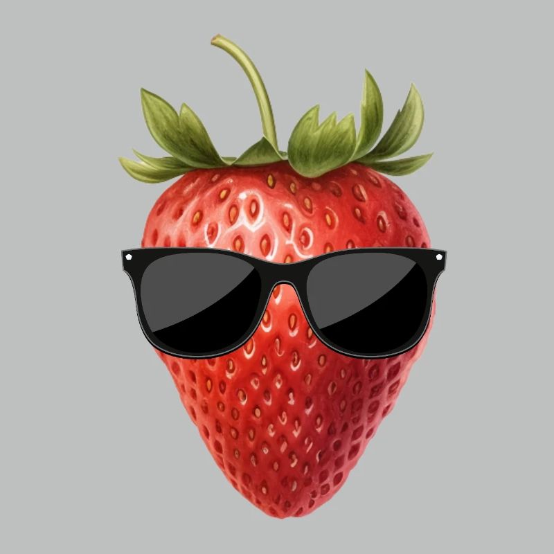 Fraise avec lunettes de soleil