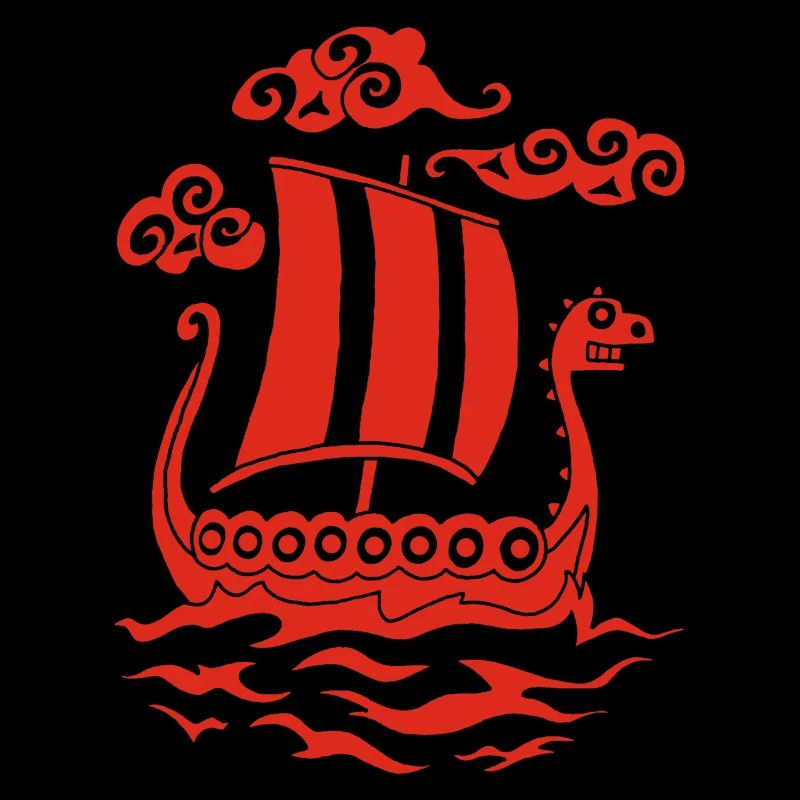 Lustiges rotes Drakkar
