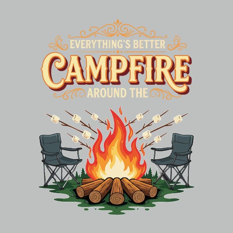 Campfire Marshmallow Everything's Better Campground