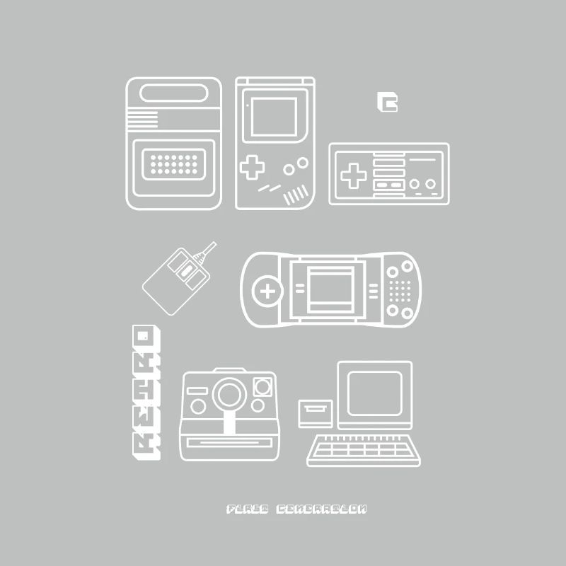 retro game blueprint nerd pc game 8bit console lol