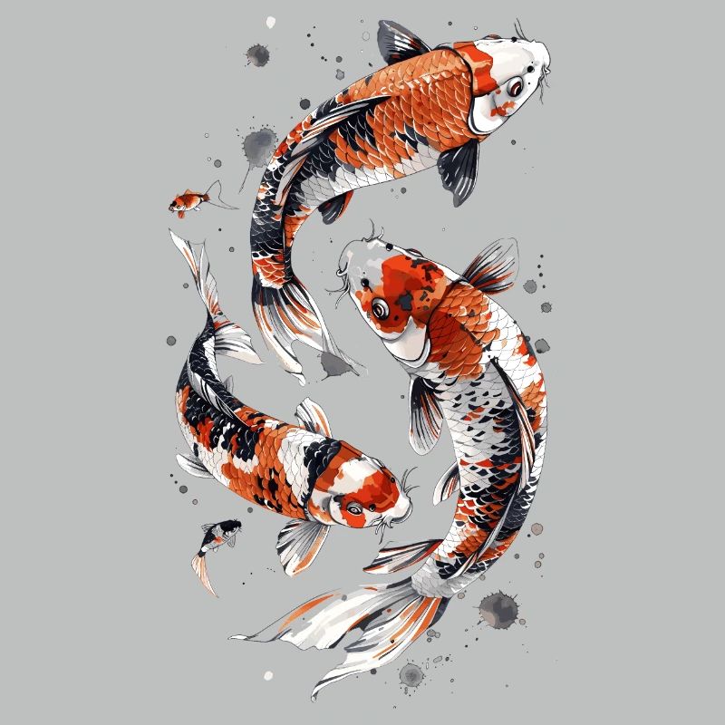 Conception astucieuse de poisson Koi, conception élégante de Koi