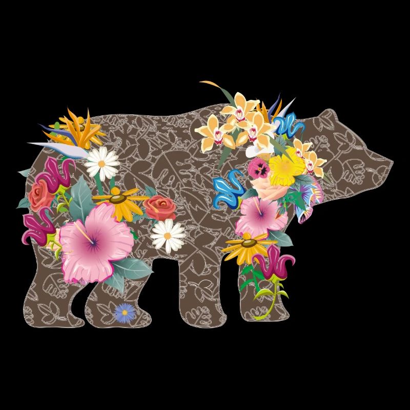 Un ours avec des fleurs