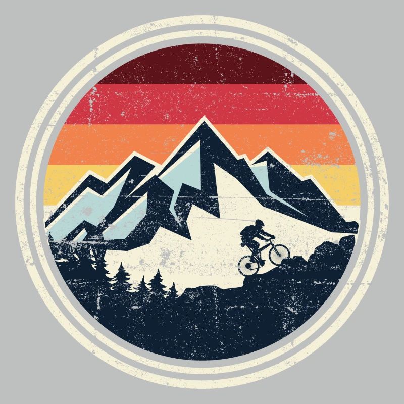 Retro Ridge Mountain Biker Silhouette