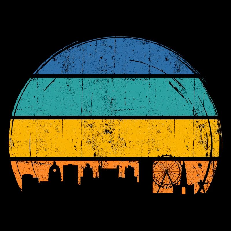 Urbane Sonnenuntergangs-Skyline