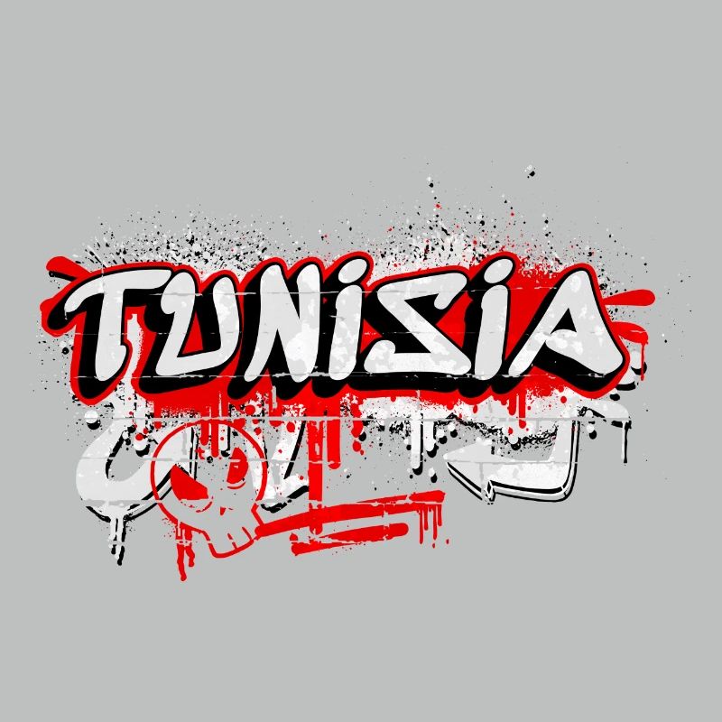 Design de drapeaux de la Tunisie graffiti