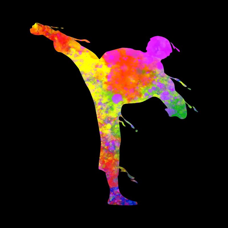 Tae Kwon Do Karaté Silhouette Colorée pour Filles