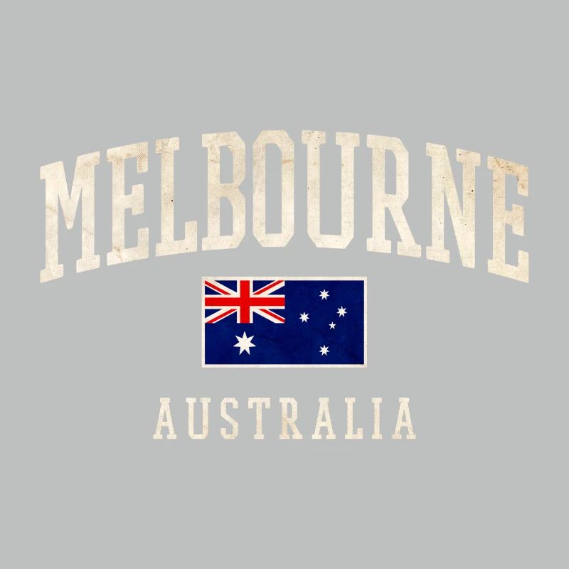 Melbourne, Australie, Design avec drapeau