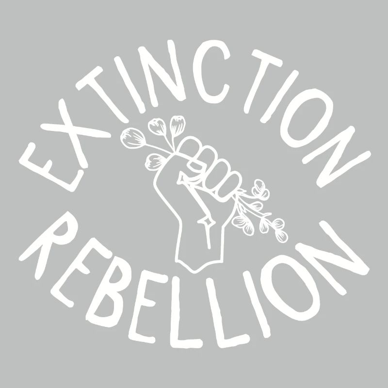 Extinction Rebellion Faust mit Knospe