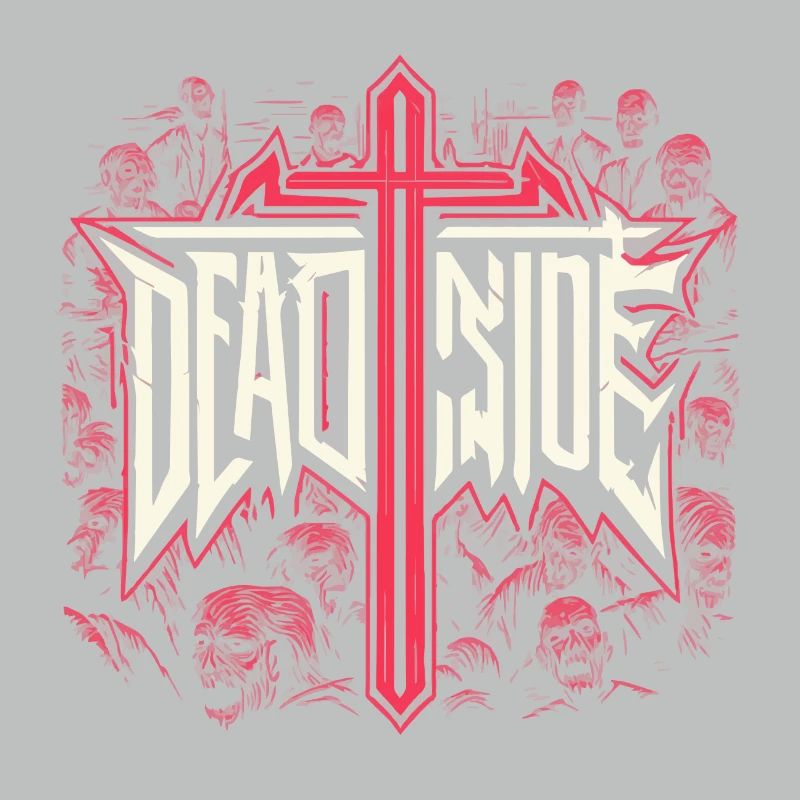 Design infernal avec épée et crânes