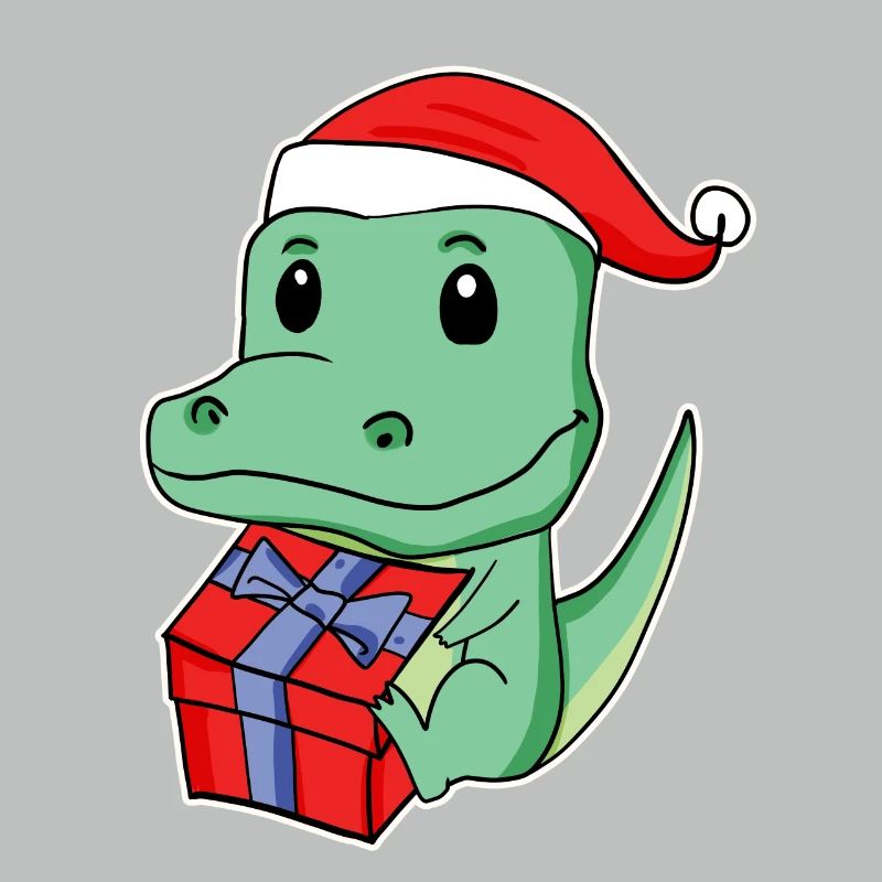 Crocodile with Santa hat