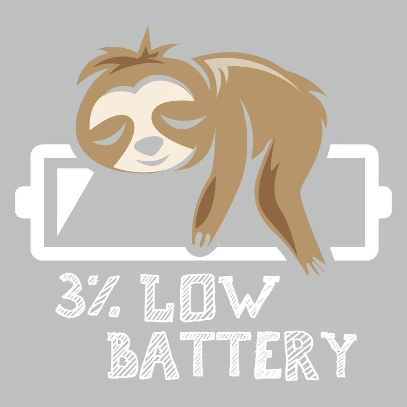 sloth battery empty funny animals comic cartoon