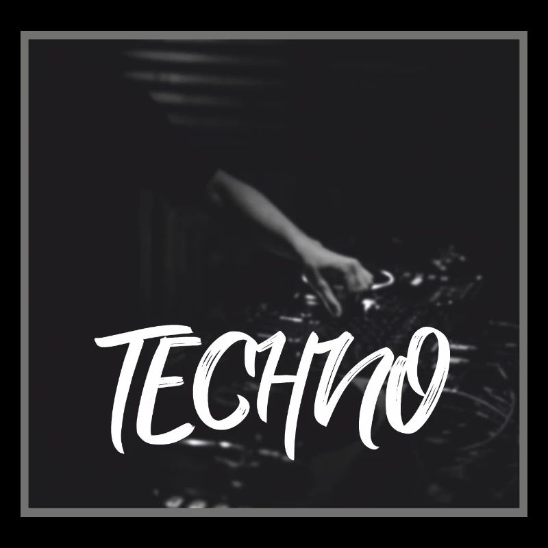 Energetic techno design with DJ motif