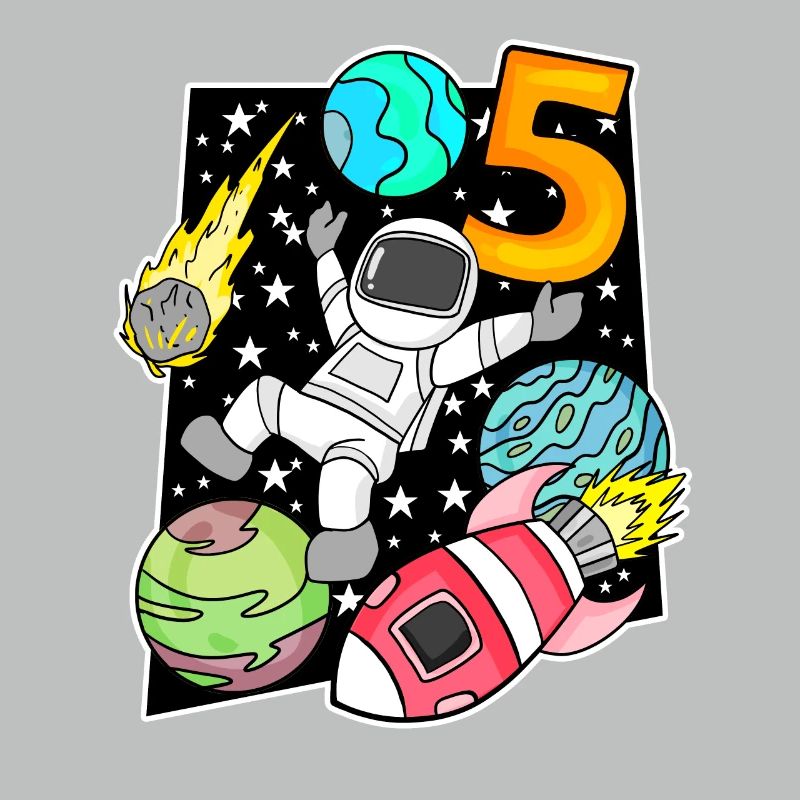 5. Geburtstag Junge -Astronaut Rakete