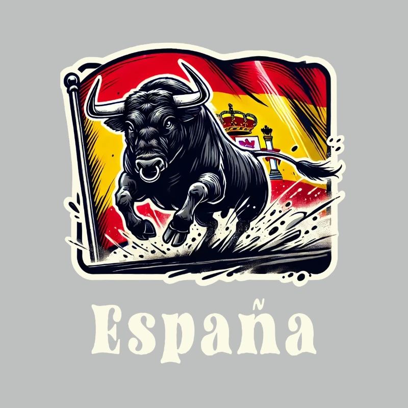 Espagne Drapeau Taureau Design