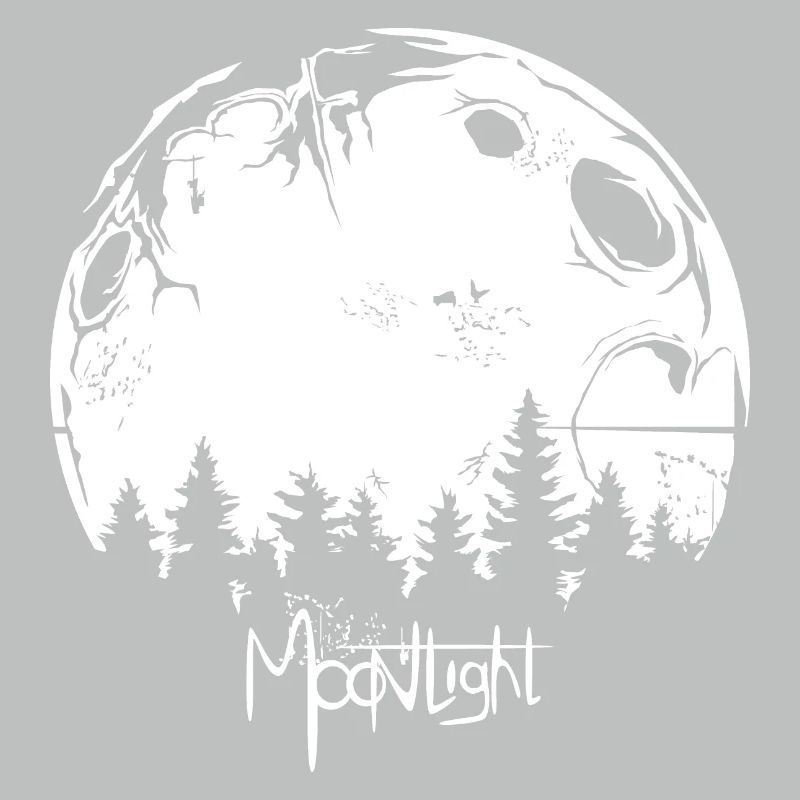 Moon Graffiti Forêt Arbre Nuit Clair de Lune Symbole