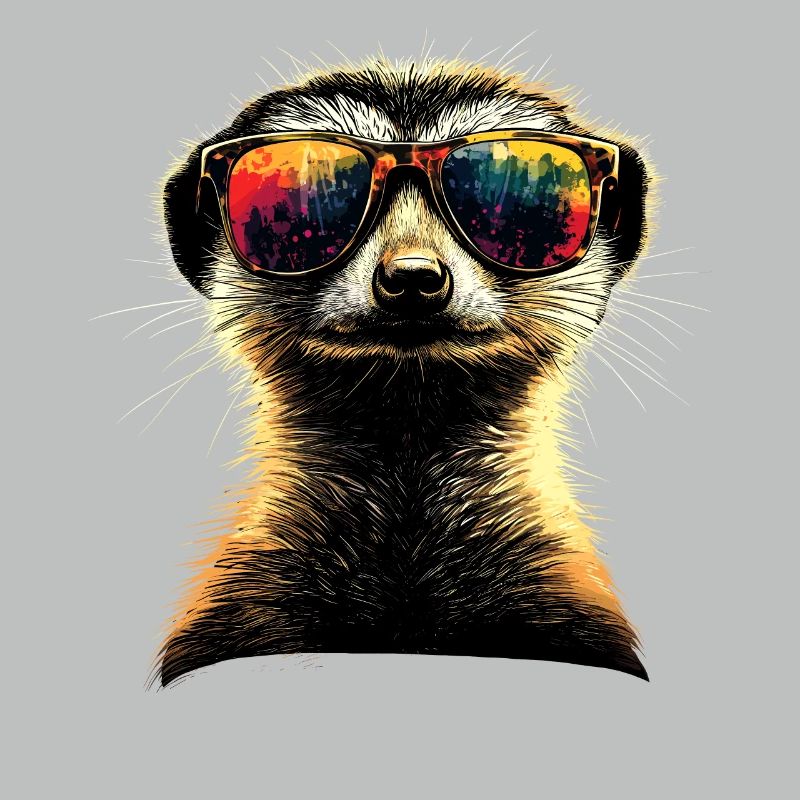 Erdmännchen Sonnenbrille Bunt Süßes Erdmännchen