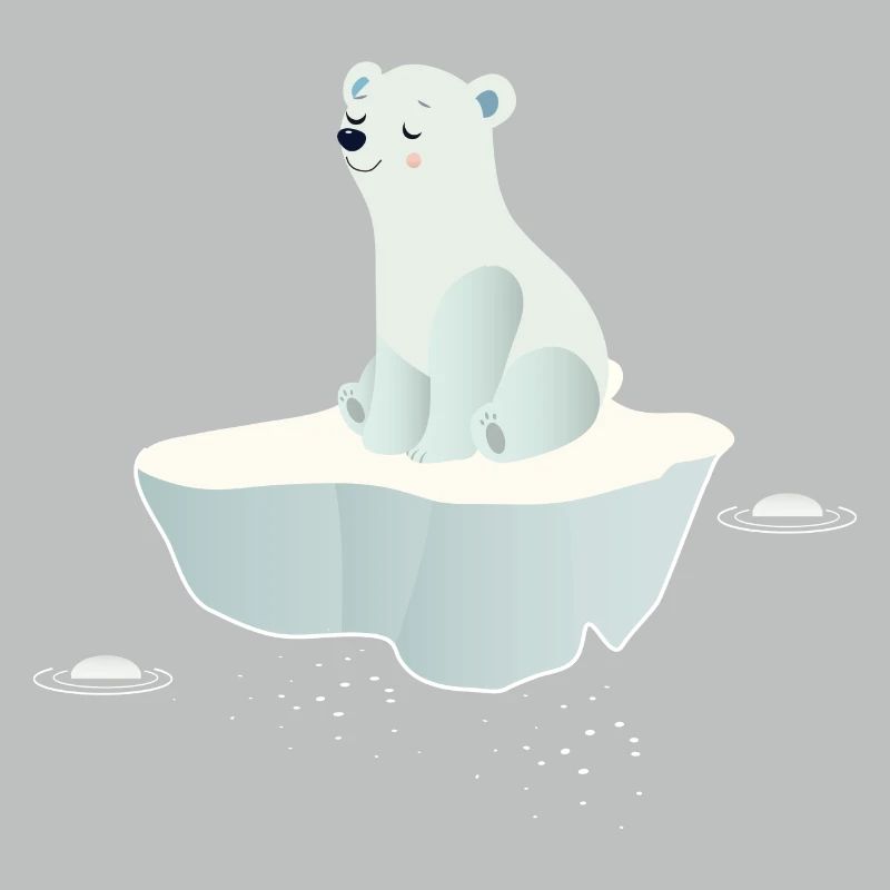 Träumender Eisbär auf einer Eisscholle