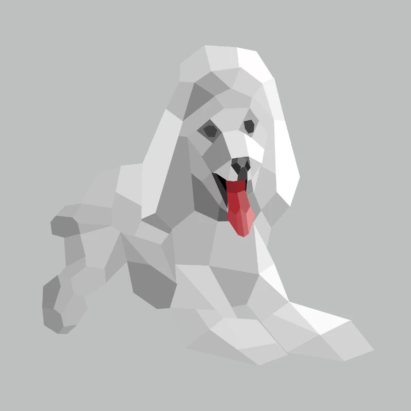 Caniche low poly élégant