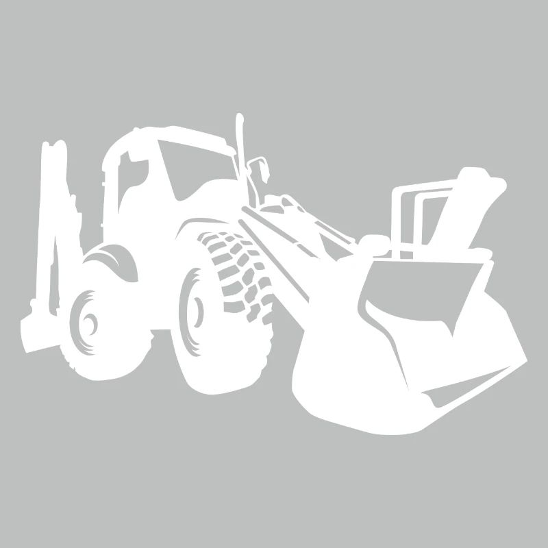 Excavator Wheel Loader Construction Equipment Operator Silhouette
