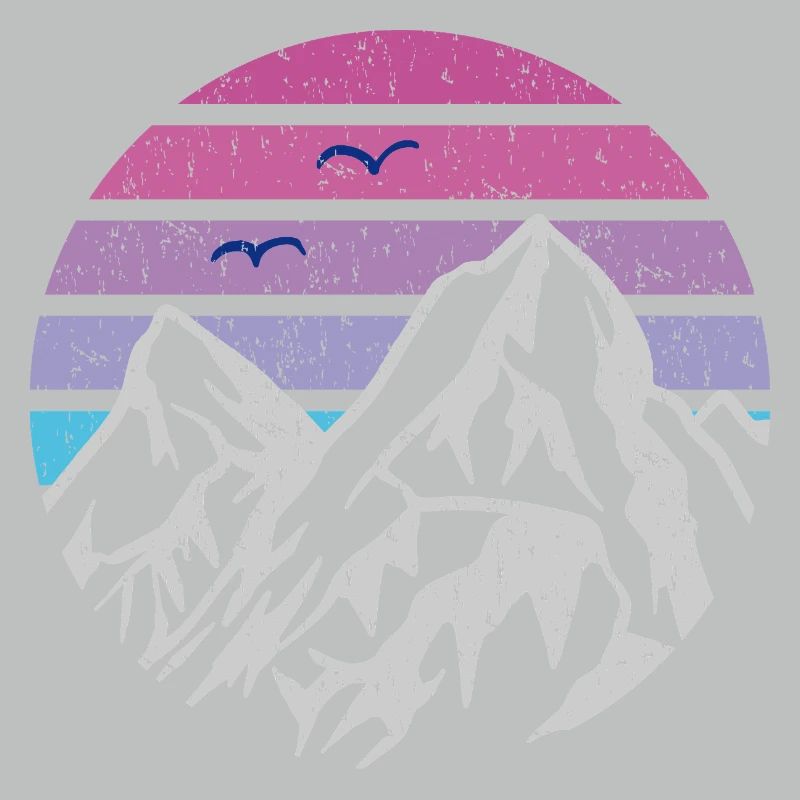 Mountains Retro Sun