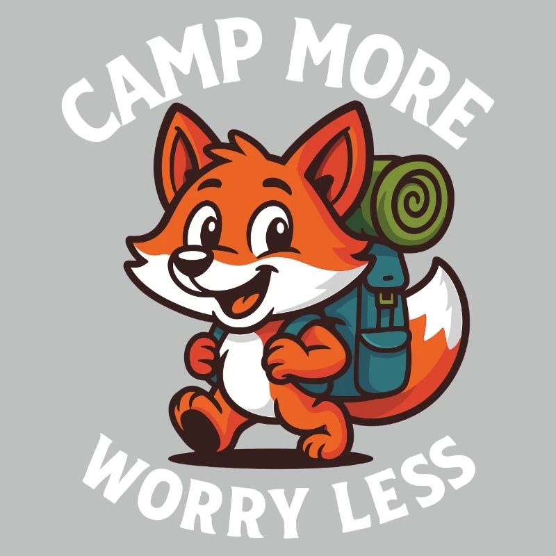 Camp More Worry Less Fox Design
