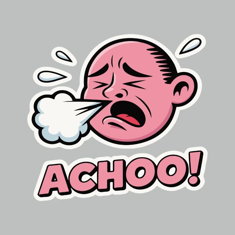 Vintage Comic Éternuement Expression Design