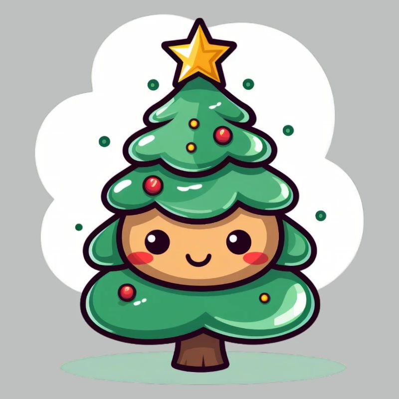 Conception de mascotte d’arbre de Noël mignon