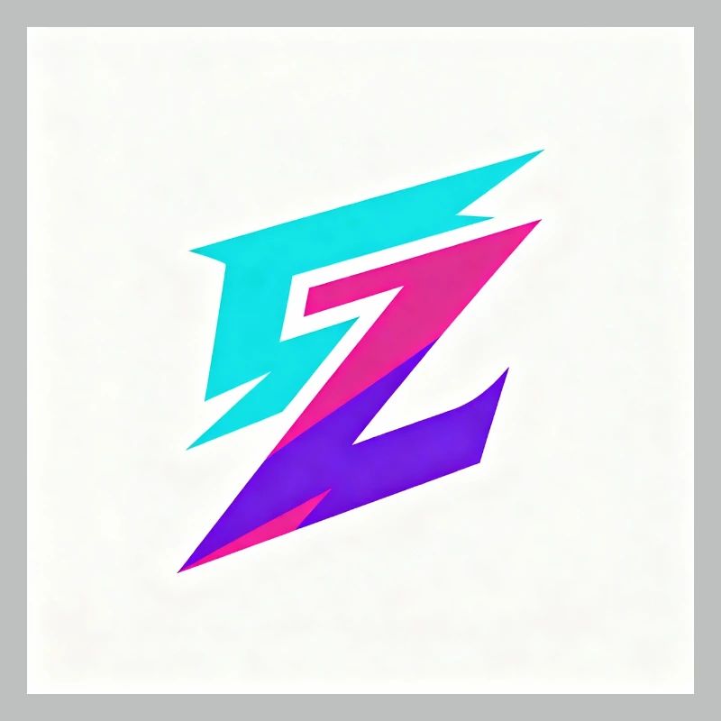 Zigzag Neon Gradient Logo
