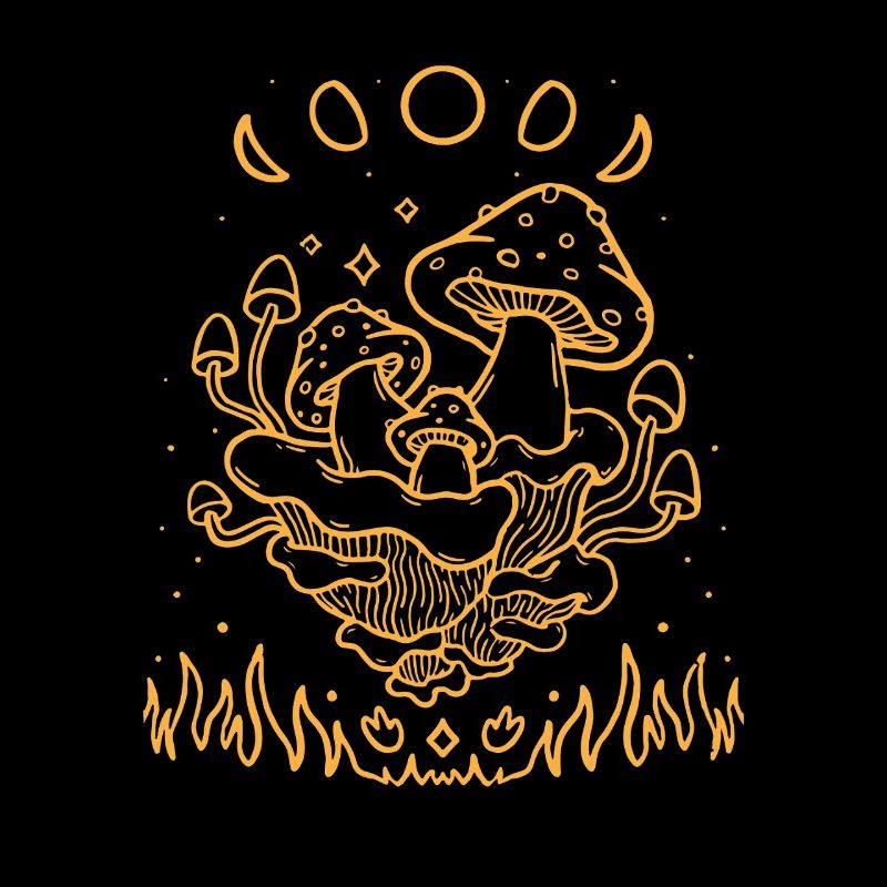 Hallucinogenic Mushrooms & Moon Phases Spiritual Boho
