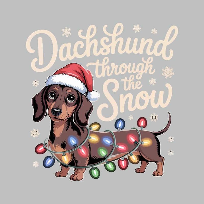 Weihnachtsdackel durch den Schnee