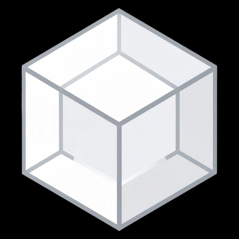Geometric 3D Cube Line Style