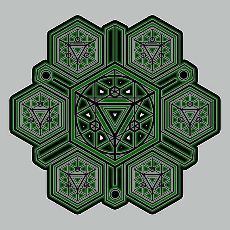 Green Mandala Sacred Geometry Pattern Yoga Goa